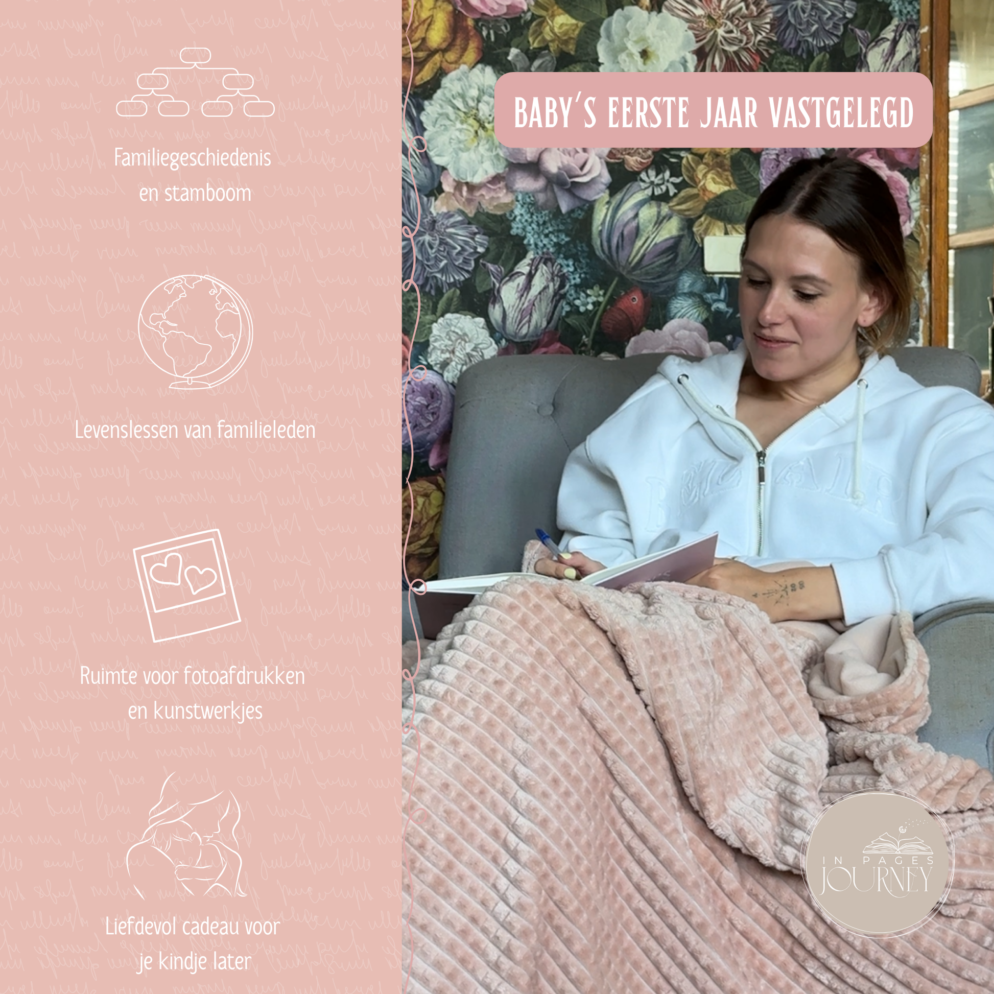 Baby's Eerste Jaar | Van Zwangerschap tot Eerste Verjaardag - Journey in Pages Babys eerste jaar invulboeken inclusief gedeelte zwangerschap en bevalling