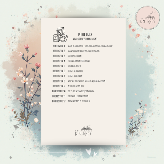 Baby's Eerste Jaar | Van Zwangerschap tot Eerste Verjaardag - Journey in Pages Babys eerste jaar invulboeken inclusief gedeelte zwangerschap en bevalling