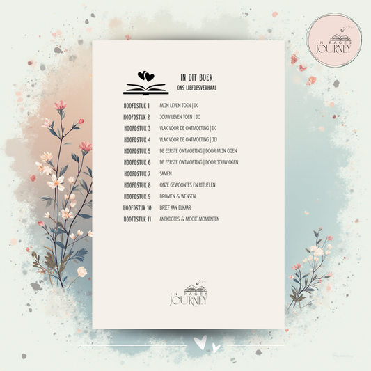 Waar Ons Verhaal Begon | Love Story Vastleggen voor Koppels PRE-ORDER - Journey in Pages Babys eerste jaar invulboeken inclusief gedeelte zwangerschap en bevalling